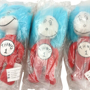 Lot of 3 Kellogg Thing 1 Dr Seuss Official Movie Cat Merchandise Plush Toyk